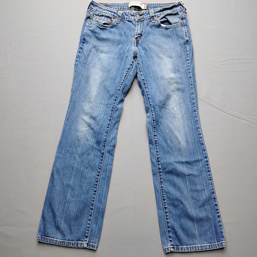 Levis 515 Low Boot Cut Jeans Womens 8M Medium Wash Blue Denim Stretch Y2K